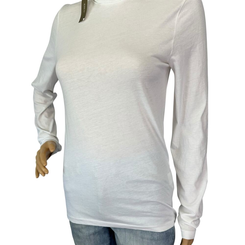 NWT J. Crew Tissue Turtleneck Top White Long Sleeve Lightweight Classic Size S - Picture 10 of 13